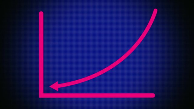 Business arrow and graph chart, Business line arrow business strategy, arrow down animation.
