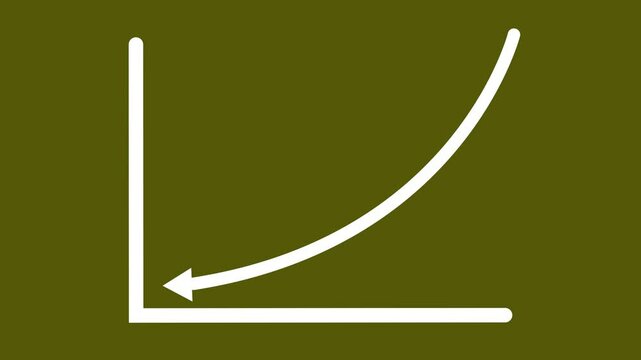 Business arrow and graph chart, Business line arrow business strategy, arrow down animation.