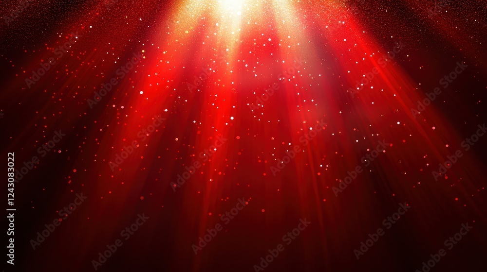 Poster bright red textured background with soft spotlight effect and glittering particles perfect for festi