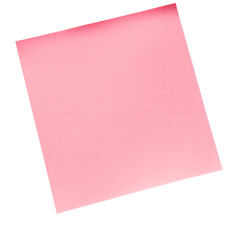Pink sticky note isolated on transparent background