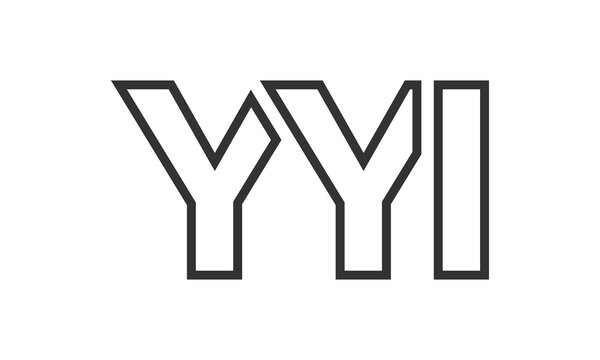 YYI logo design template with strong and modern bold text. Initial based vector logotype featuring simple and minimal typography. Trendy company identity.