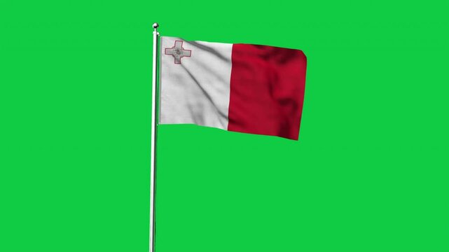 High detailed flag of Malta. National Malta flag. Europe. 3D Render.