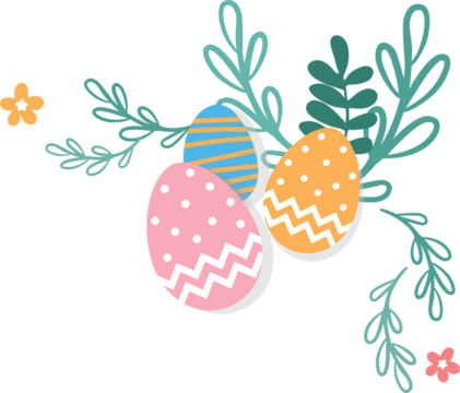 Easter egg background decoration border design PNG file no background