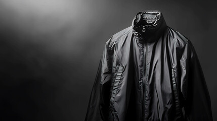 Women's jacket photographed against a simple black and white gradient