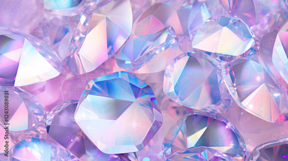 Poster holographic pearl background with sparkly faceted texture, perfect for futuristic technology display