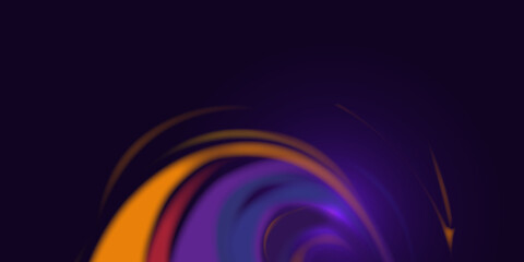 Abstract blurred background. Fluid and futuristic digital background with neon swirls and glowing light effects, evoking sense of speed and motion for presentations and digital reports. Copy space