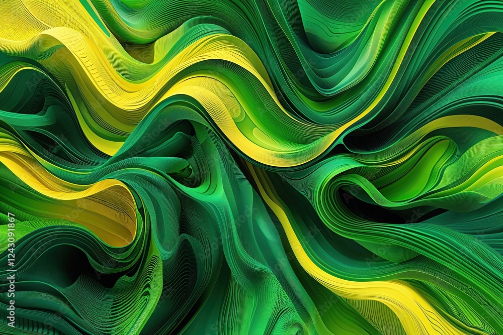 Aufkleber dynamic green and yellow abstract background with engaging textured elements