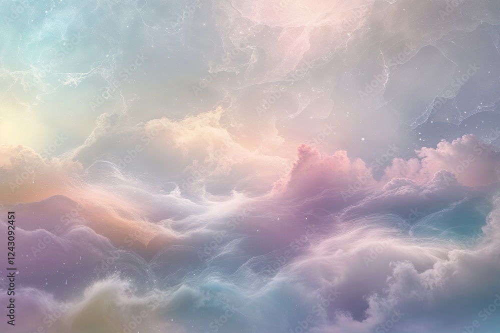Poster ethereal light gradient overlay with dreamy soft textures and delicate color palette