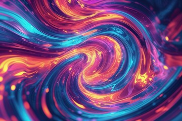Obraz premium Colorful Swirl Background Texture with Fluid Digital Noise and Retro 80s Nostalgic Aesthetic