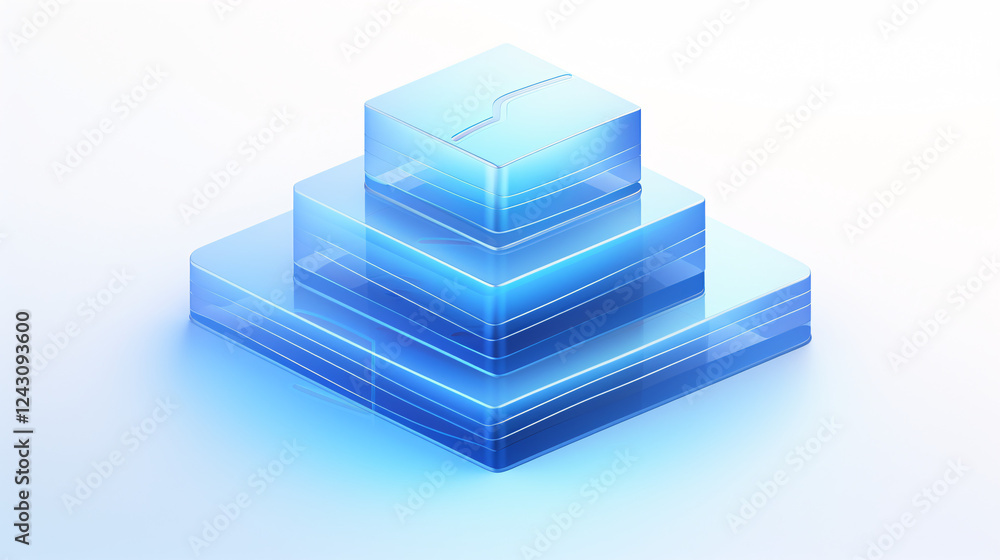 Aufkleber Isometric illustration of an abstract data storage icon, ideal for product display and technology visuals.

