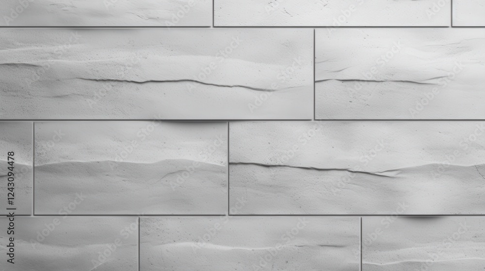 Poster smooth white cement wall texture with horizontal patterns for modern architectural design and interi