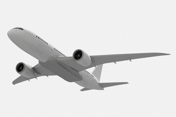 3D rendering airplane, flying vehicle in realistic design