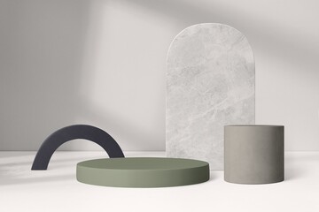 Minimal product backdrop, natural light and shadow design