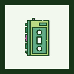 Retro Walkman Cassette Player Icon Design