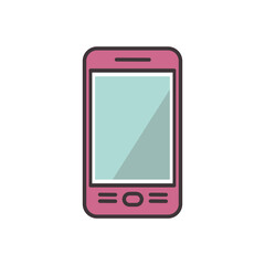 Mobile phone simple colorful flat icon
