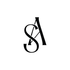 SA monogram logo design letter text name symbol monochrome logotype alphabet character simple logo