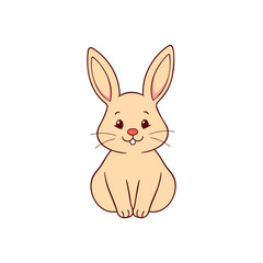 Smiling Bunny Character Vector for Easter and Spring Designs