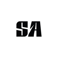 Obraz premium SA monogram logo design letter text name symbol monochrome logotype alphabet character simple logo
