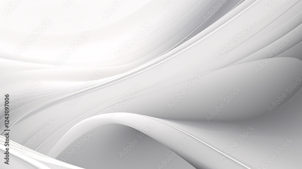 Poster a sleek white metallic background for a futuristic music website, perfect for display and presentati