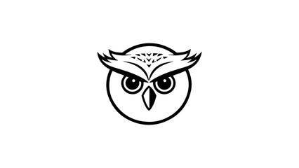 vector illustration of an owl, very simple circle style owl illustration, very simple bird circle style illustration