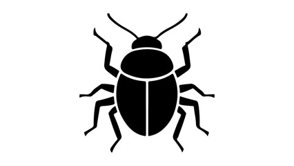 simple black and white shape of a bug vector illustration