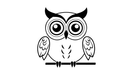 owl silhouette tattoo vector illustration