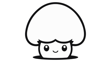 cute smiling mushroom illustration in vector
