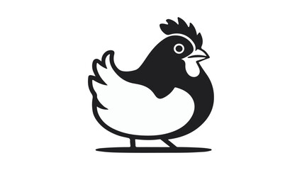very simple chicken vector shape illustration