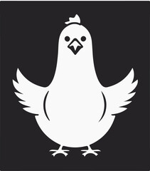 funny chicken vector silhouette illustration