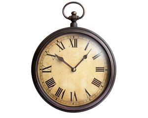 Vintage railway station clock with Roman numerals, showcasing timeless elegance and charm. Perfect for adding classic touch to any decor