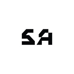 SA monogram logo design letter text name symbol monochrome logotype alphabet character simple logo