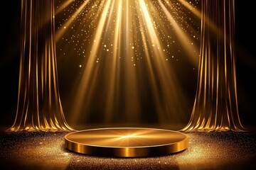 Sparkling gold floor adds elegance to the performance area.