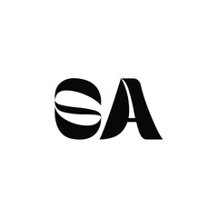 SA monogram logo design letter text name symbol monochrome logotype alphabet character simple logo