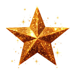 Obraz premium Golden star symbol isolated on transparent background
