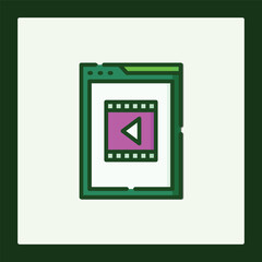 Tablet Video Player Icon: Modern Digital Media Interface