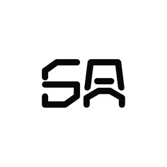 SA monogram logo design letter text name symbol monochrome logotype alphabet character simple logo