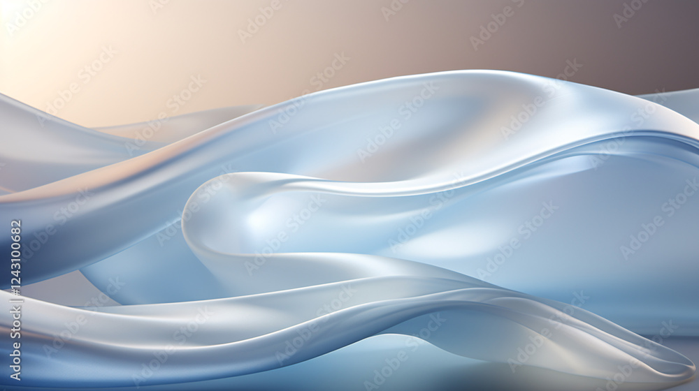 Poster smooth light lines on a light grey background, ideal for a clean and modern technology backdrop.