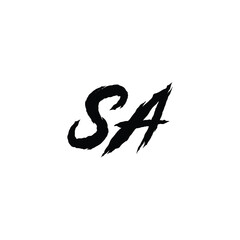 Obraz premium SA monogram logo design letter text name symbol monochrome logotype alphabet character simple logo