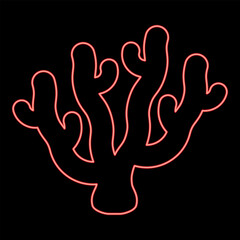 Neon coral red color vector illustration image flat style