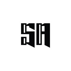 SA monogram logo design letter text name symbol monochrome logotype alphabet character simple logo
