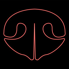 Neon the dog's mouth puppy pet concept veterinary doggy red color vector illustration image flat style