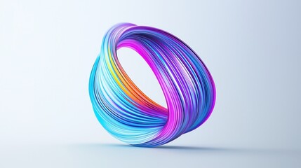 Abstract 3D Geometric Rainbow Shape