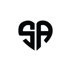 SA monogram logo design letter text name symbol monochrome logotype alphabet character simple logo