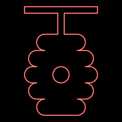 Neon beehive bee hive apiculture concept red color vector illustration image flat style