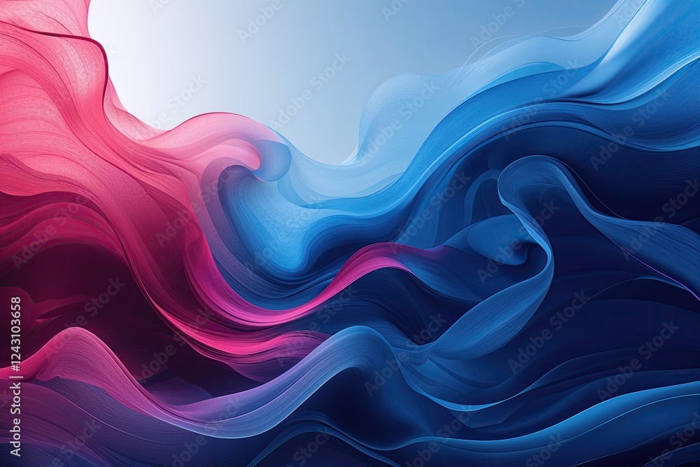 Poster vibrant ruby to sky blue gradient abstract background with fluid texture design