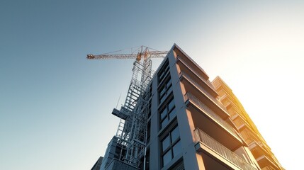 Low Angle View of Modern Building Under Construction