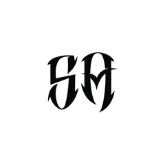 SA monogram logo design letter text name symbol monochrome logotype alphabet character simple logo