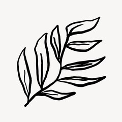 Leaf line art, Chinese brush design