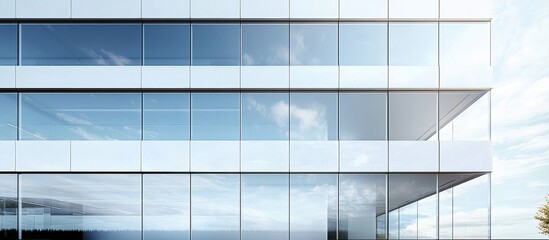 Close-up view of modern office building facade