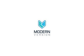 Letter v modern technological version logo